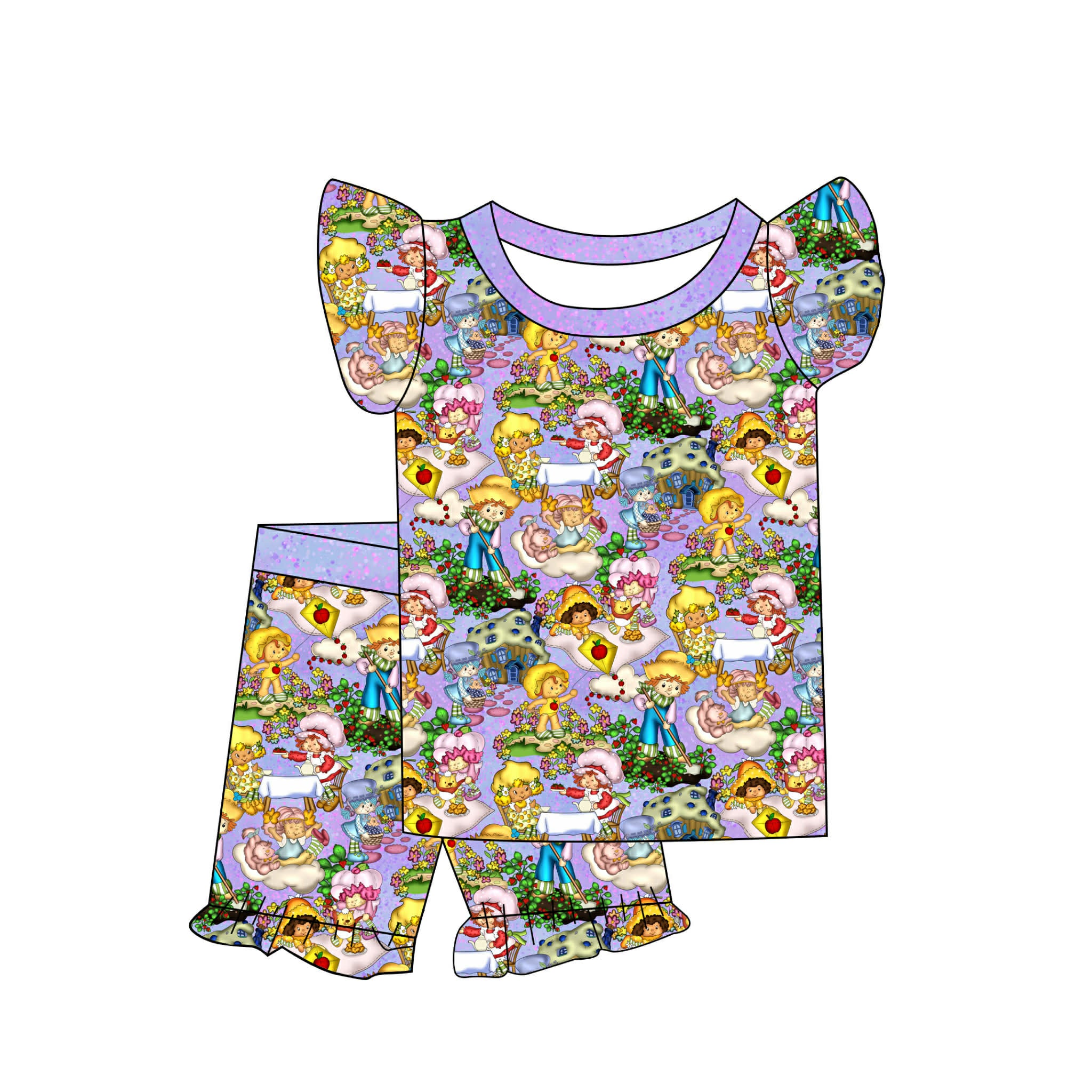 Strawberry Fields 2-Piece Flutter PJ Set