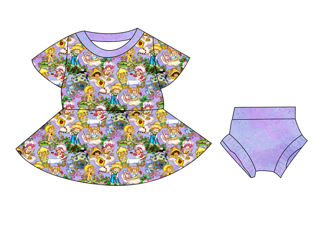 Strawberry Fields Ruffled Bummie Set