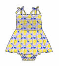 Blueberry Lemonade Smocked Bodysuit Twirl