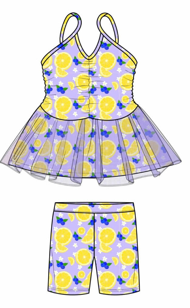 Blueberry Lemonade Tutu (speghetti straps) with Shorts