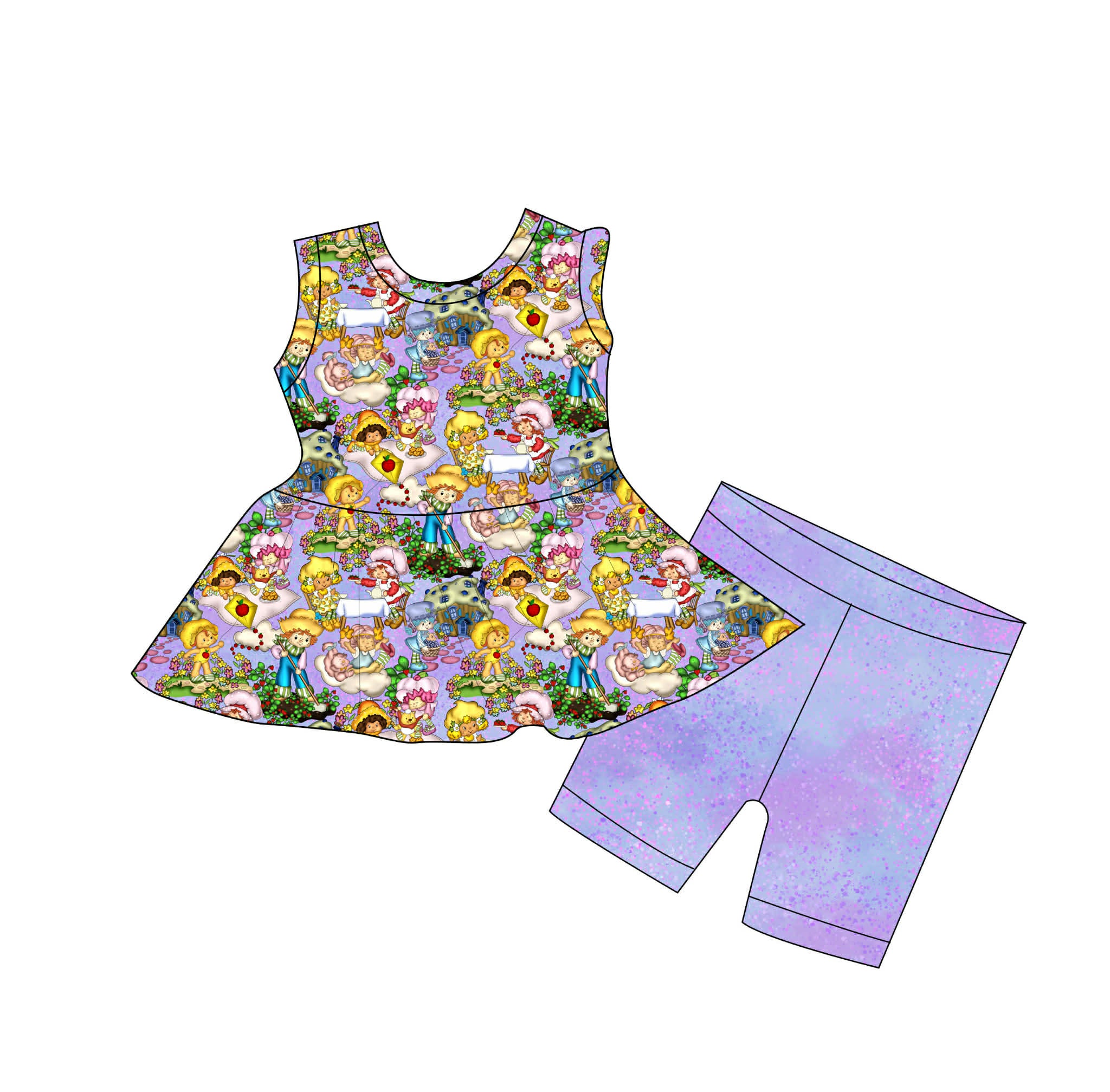 Strawberry Fields Peplum Set